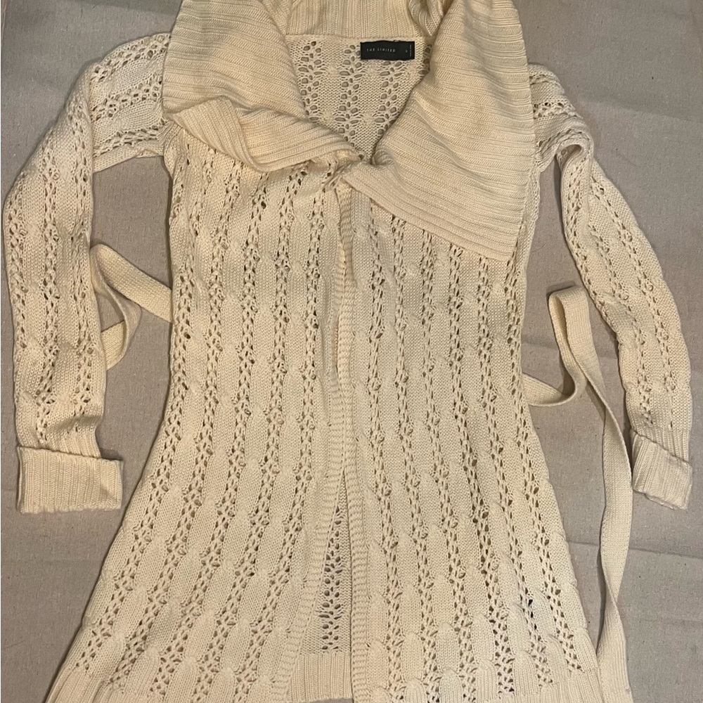 The Limited Cream Shawl Collar Cardigan